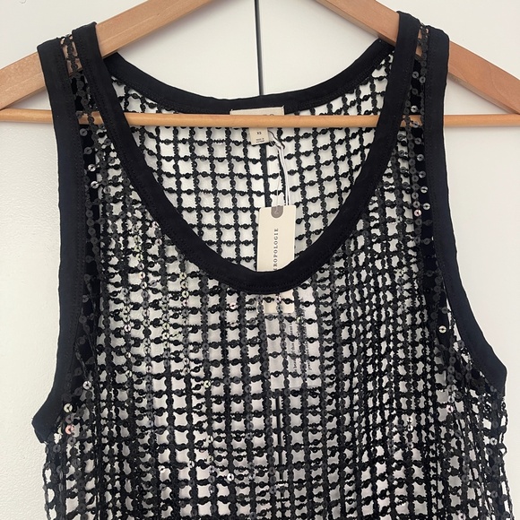 NWT Sequin Mesh Cutout Tank - Picture 3 of 5